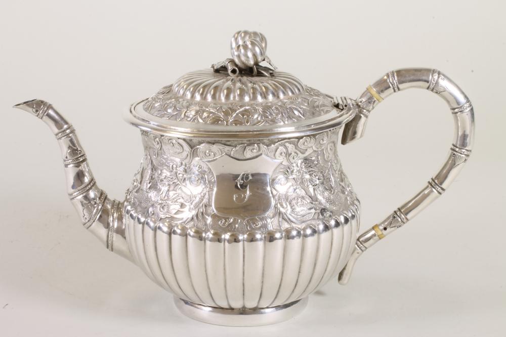 A CHINESE SILVER TEAPOT Image