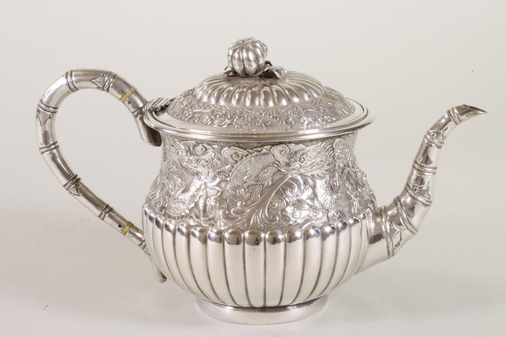 A CHINESE SILVER TEAPOT Image