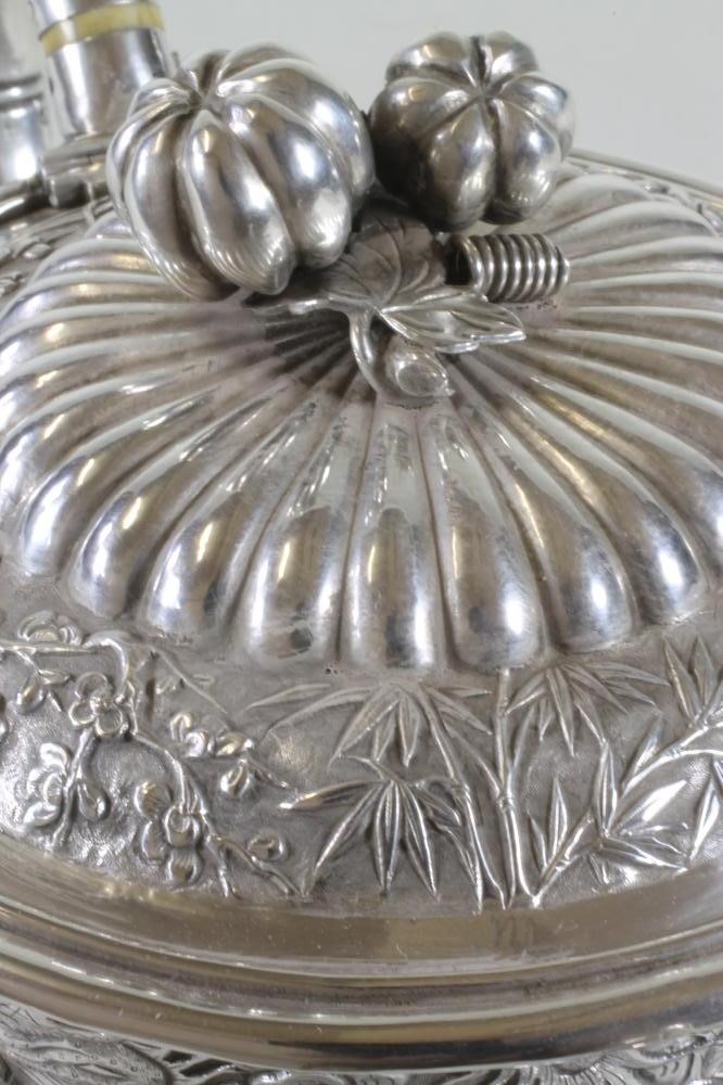 A CHINESE SILVER TEAPOT Image