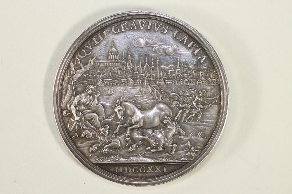 A JACOBITE SILVER MEDALLION struck as an appeal by James Stuart "the Old Pretender" Image