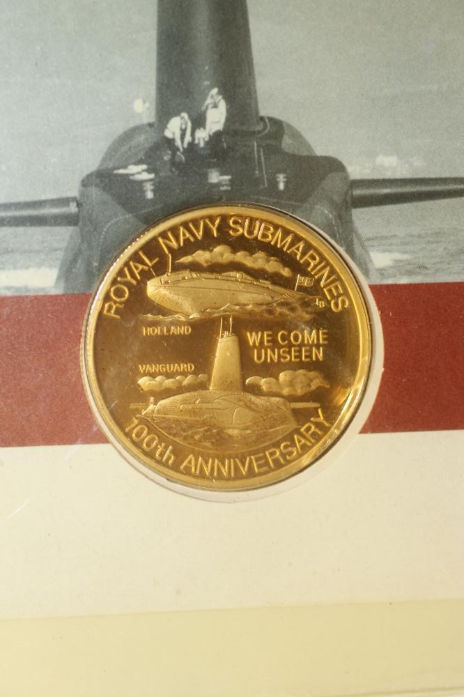 A GOLD COIN FIRST DAY COVER for Royal Navy Submarines 100th Anniversary Image