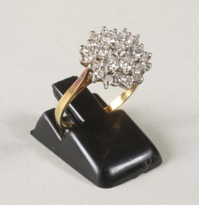 A DIAMOND CLUSTER RING Image