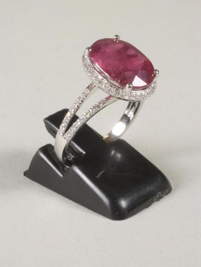 A RUBY AND DIAMOND RING Image