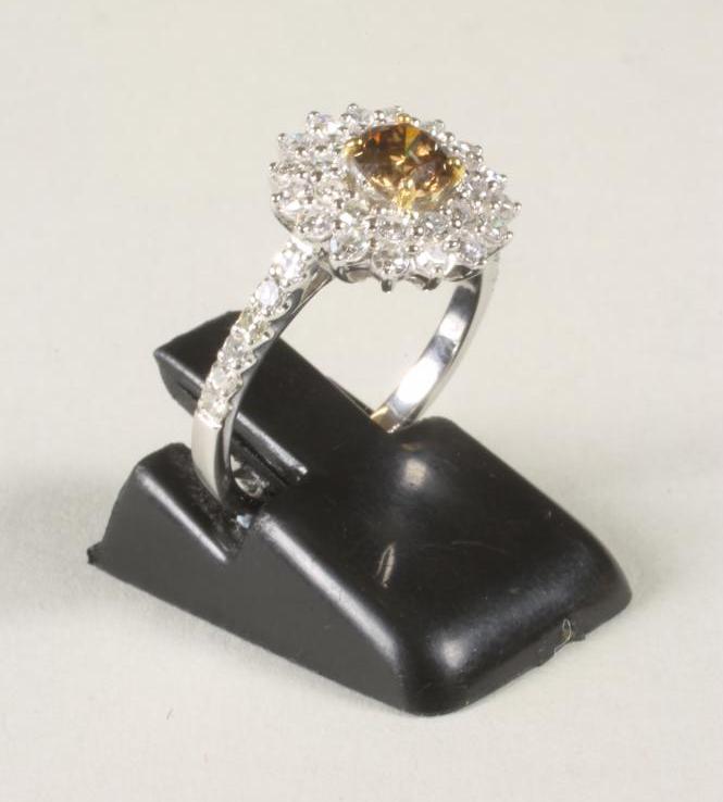 A DIAMOND CLUSTER RING Image