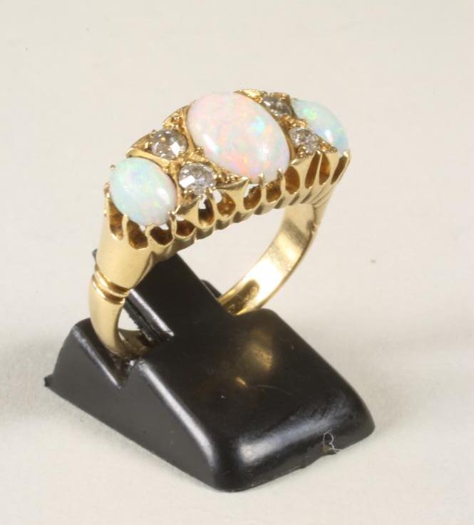 AN OPAL AND DIAMOND RING Image