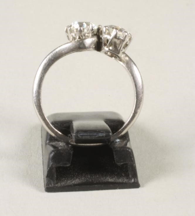 A TWO STONE DIAMOND RING Image
