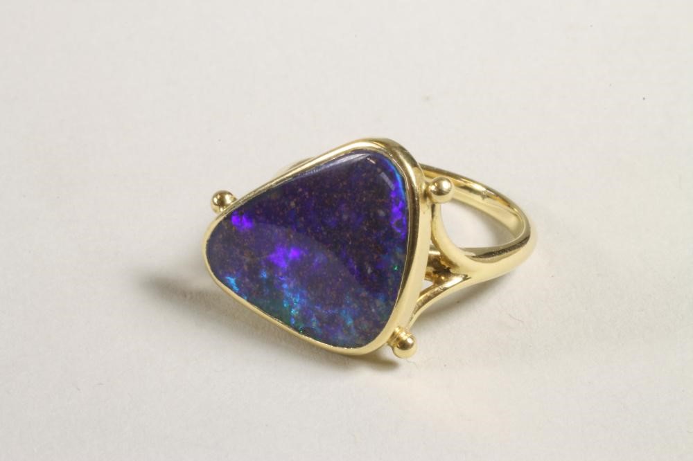A CONTEMPORARY BLACK OPAL RING Image
