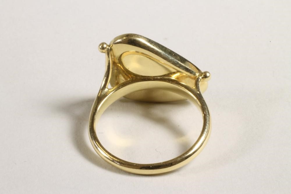 A CONTEMPORARY BLACK OPAL RING Image