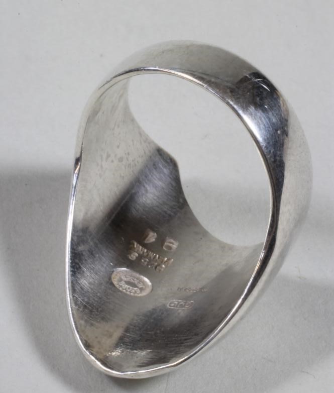 A GEORG JENSEN STERLING SILVER RING designed by Nanna Ditzel Image
