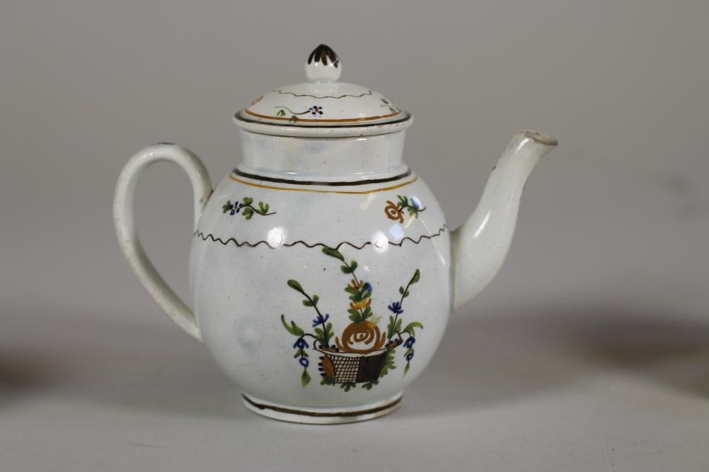 A YORKSHIRE PEARLWARE SMALL TEAPOT AND COVER Image