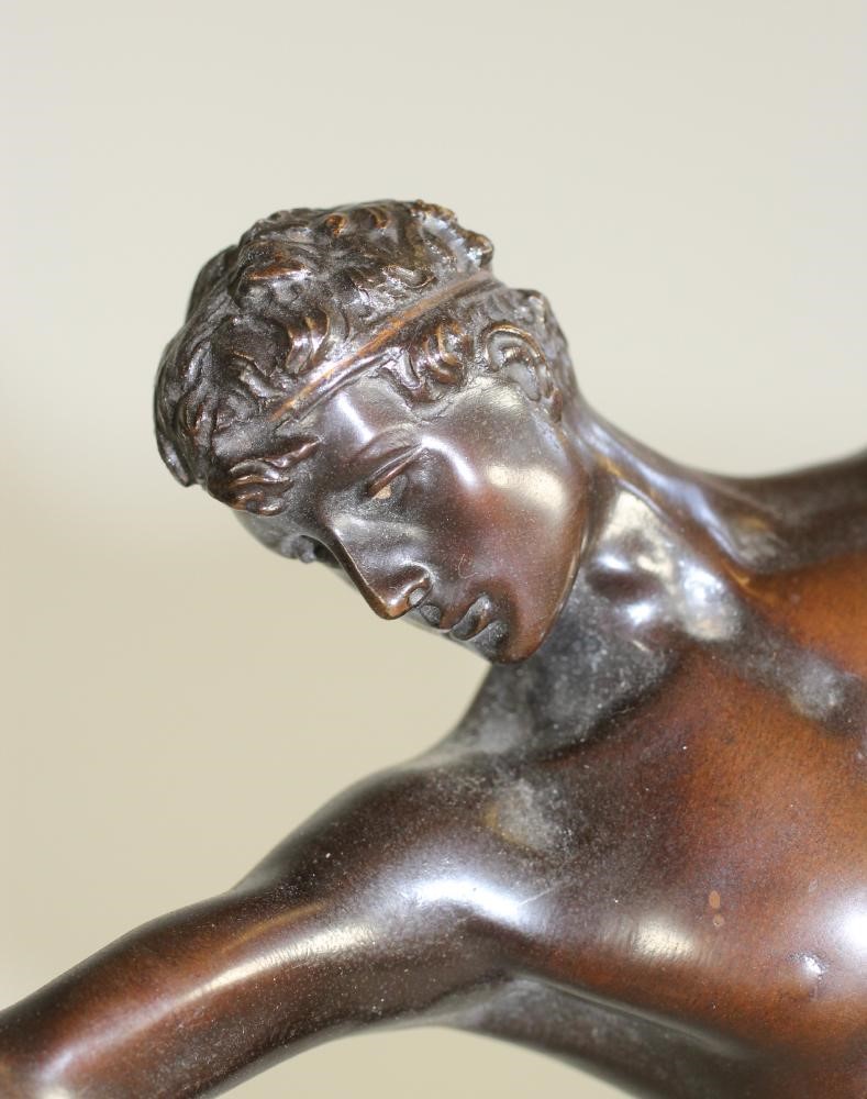 A BRONZE FIGURE OF A MALE NUDE Image