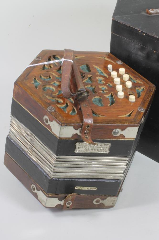A GERMAN TWO ROW ANGLO CONCERTINA Image