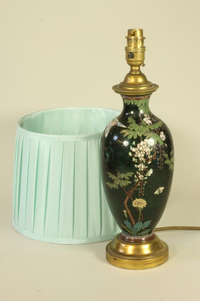 A CHINESE CLOISONNE ENAMEL TABLE LAMP BASE Image