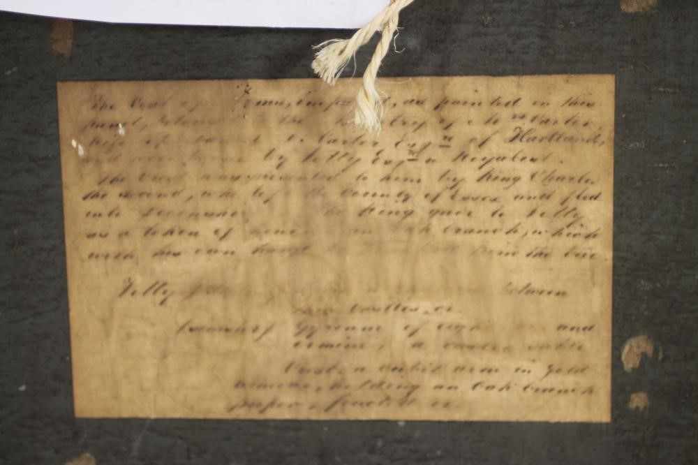 THE ARMS OF VELLEY OF HARTLAND IN DEVON (sic) painted on board Image