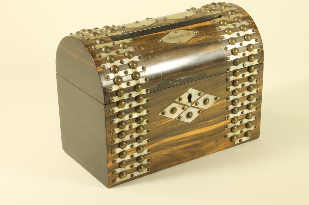 A VICTORIAN COUNTRY HOUSE COROMANDEL LETTER BOX of oblong form Image