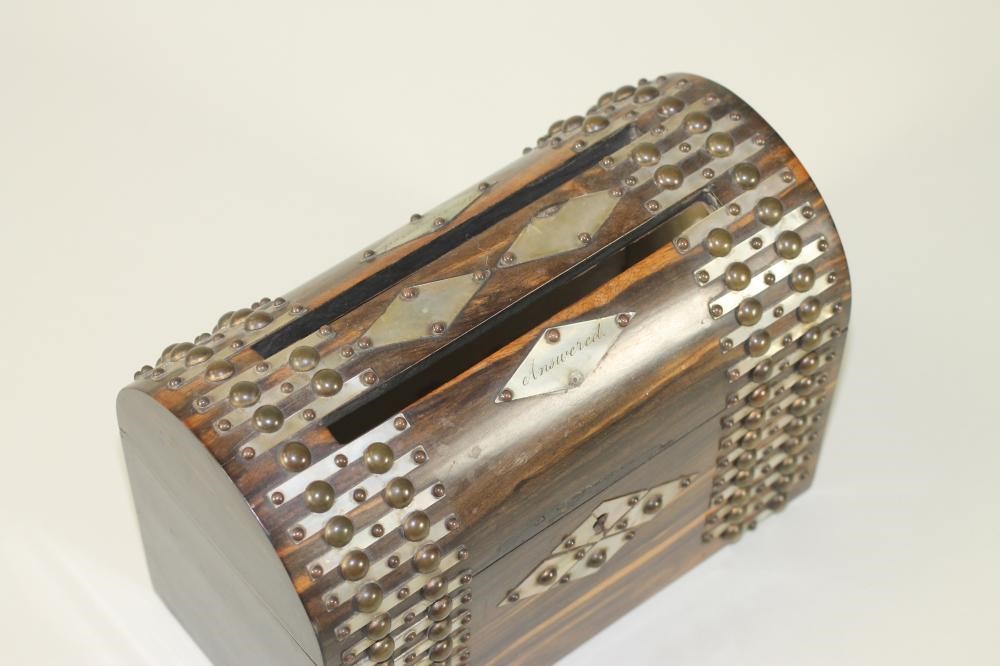 A VICTORIAN COUNTRY HOUSE COROMANDEL LETTER BOX of oblong form Image