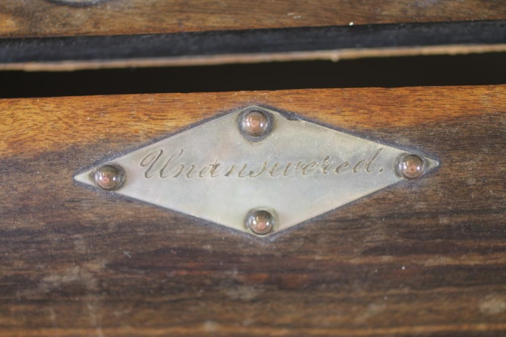 A VICTORIAN COUNTRY HOUSE COROMANDEL LETTER BOX of oblong form Image