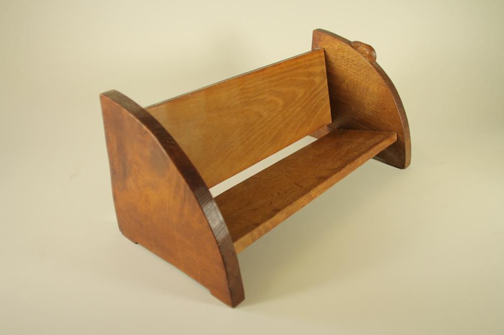 AN OAK BOOK TROUGH  BY ROBERT THOMPSON Image
