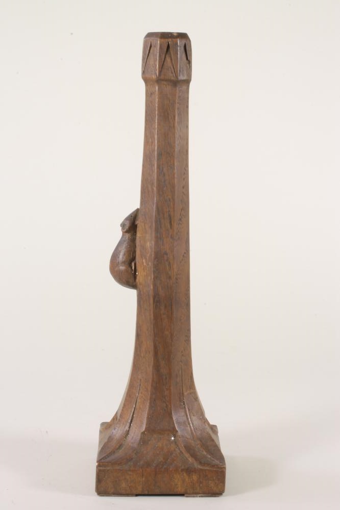 AN OAK TABLE LAMP BASE BY ROBERT THOMPSON Image