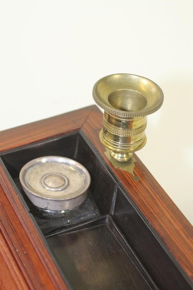 AN EARLY VICTORIAN TEAK WRITING SLOPE by T. Lund of London Image