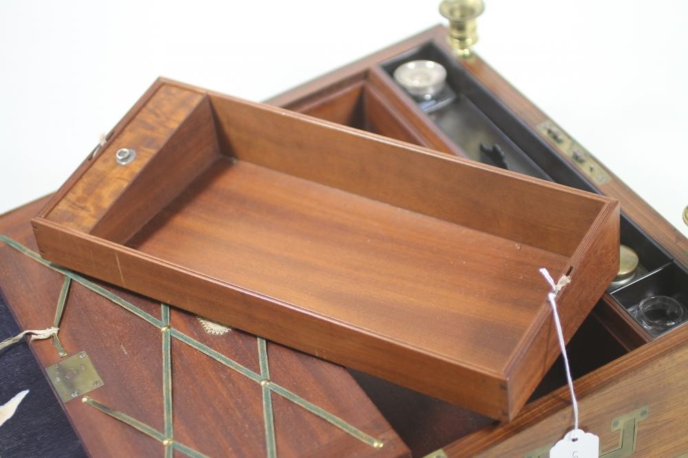 AN EARLY VICTORIAN TEAK WRITING SLOPE by T. Lund of London Image