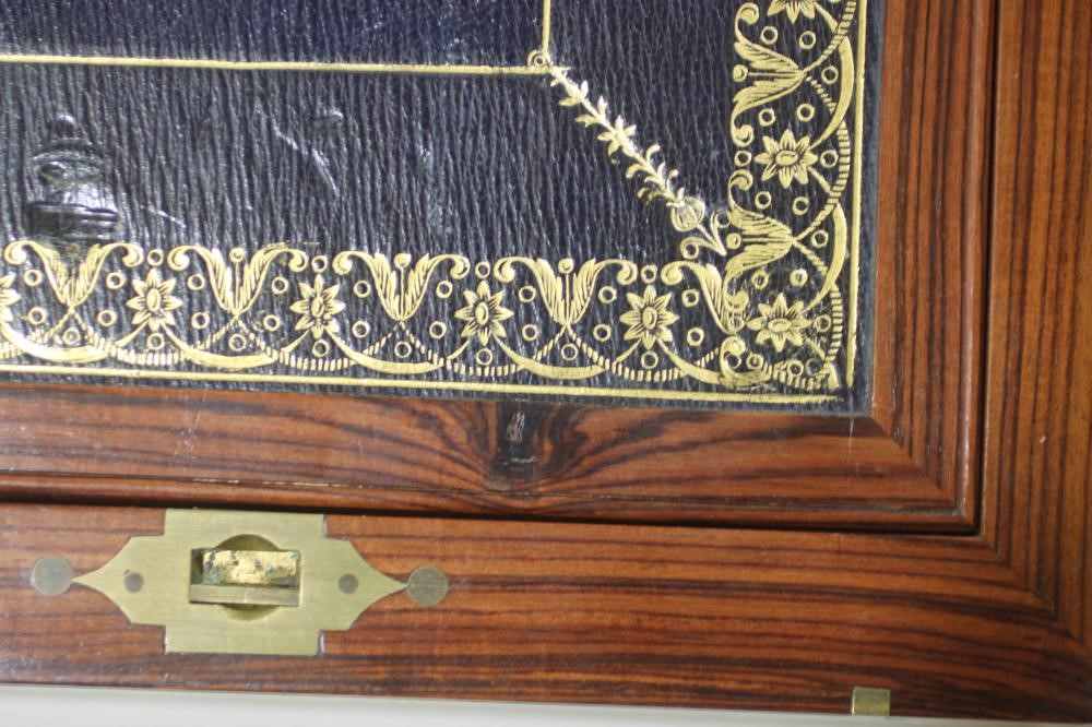 AN EARLY VICTORIAN TEAK WRITING SLOPE by T. Lund of London Image