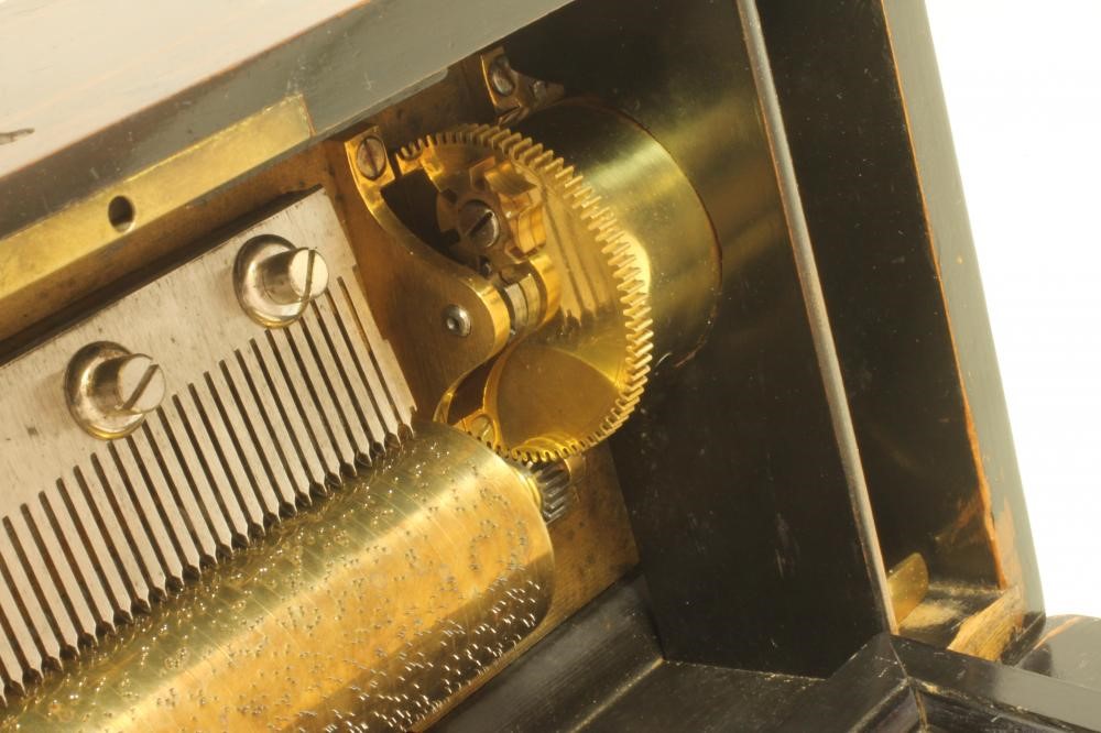 A CONTINENTAL SMALL MUSICAL BOX Image