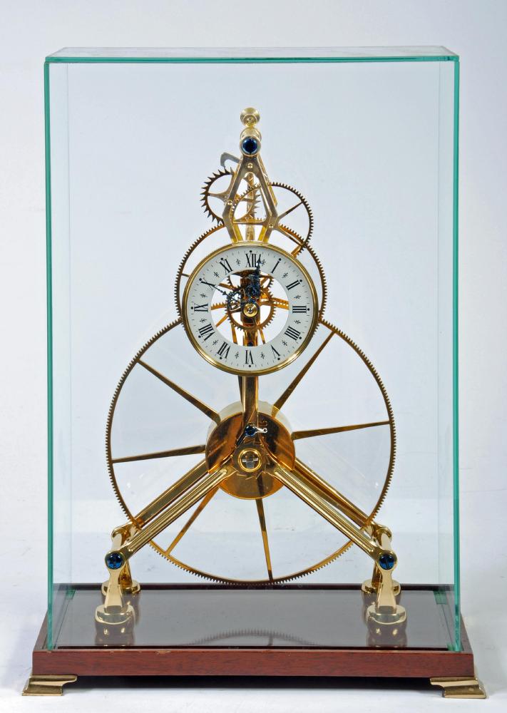 A SINCLAIR HARDING TIMEPIECE "Great Wheel Skeleton Clock" Image