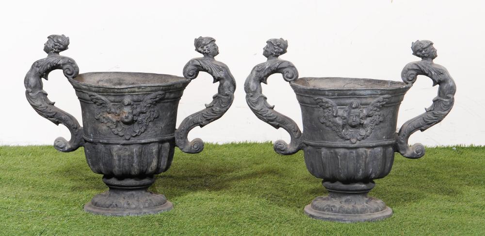 A PAIR OF LEAD URNS in the 17th century manner Image