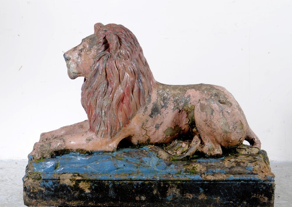 A VICTORIAN TERRACOTTA LION Image