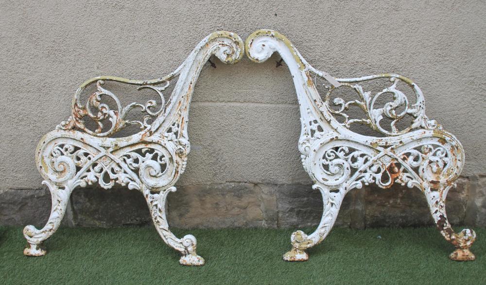 A PAIR OF VICTORIAN CAST IRON BENCH ENDS Image