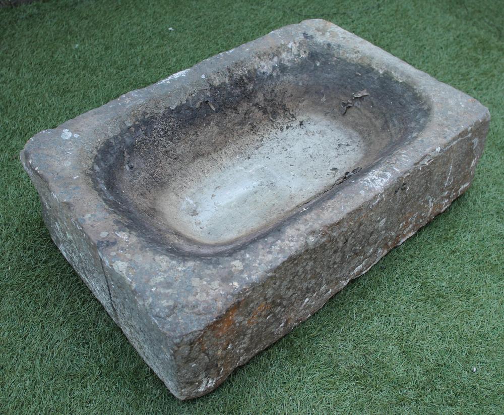 A SANDSTONE TROUGH of well cut oblong form Image