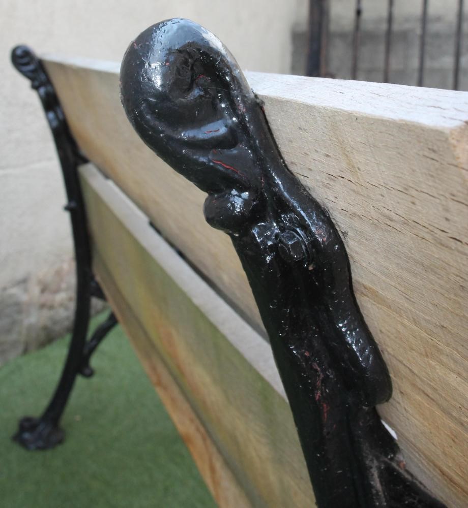 A VICTORIAN CAST IRON PARK BENCH Image