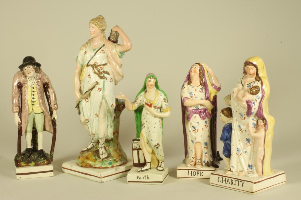 A PEARLWARE FIGURE OF DIANA Image