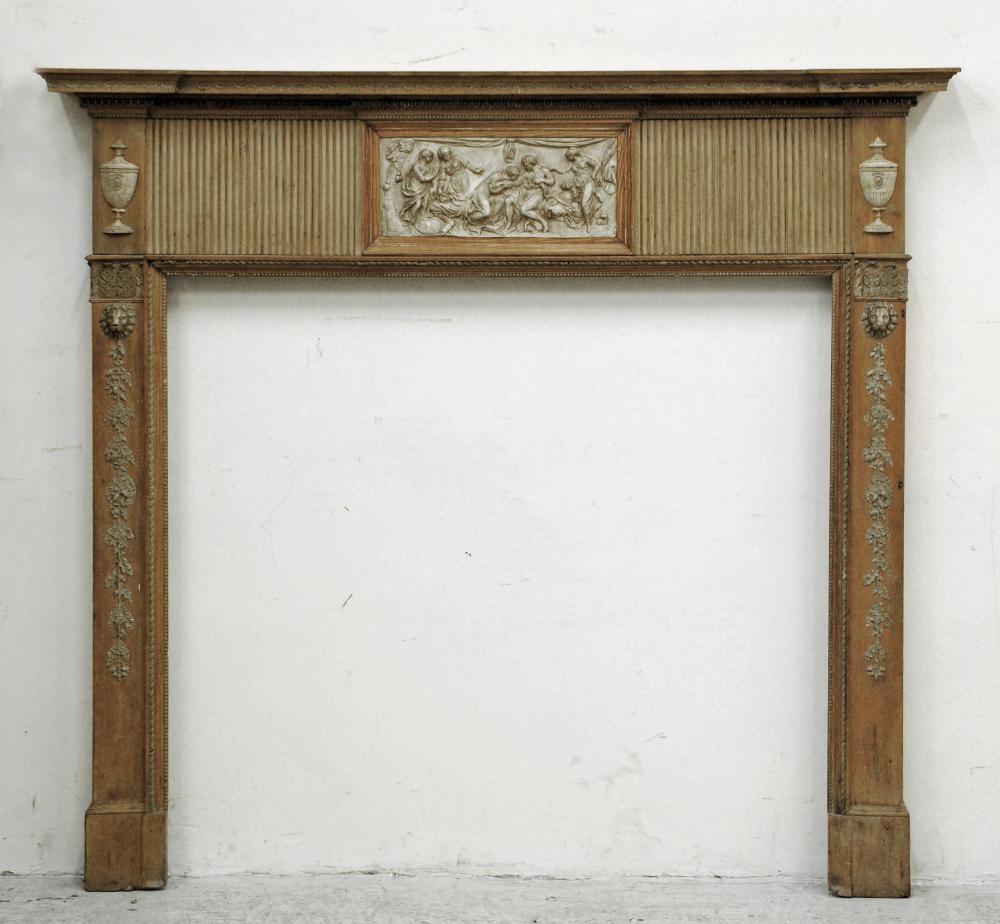 A GEORGIAN PINE AND GESSO CHIMNEY PIECE Image