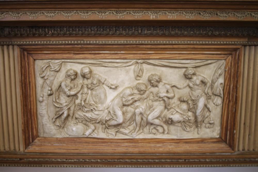 A GEORGIAN PINE AND GESSO CHIMNEY PIECE Image