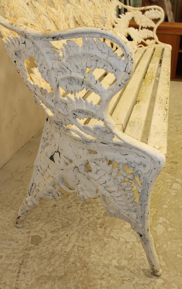 A VICTORIAN CAST IRON GARDEN SEAT in Fern and Blackberry pattern Image