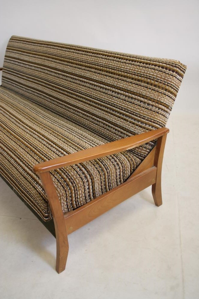 A SCANDINAVIAN DESIGN TEAK FRAMED SOFA BED Image