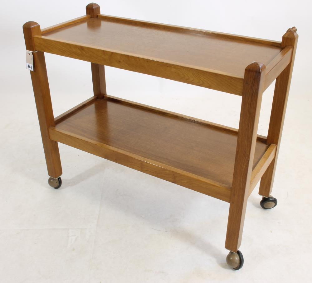 AN OAK DINNER WAGON BY ROBERT THOMPSON Image