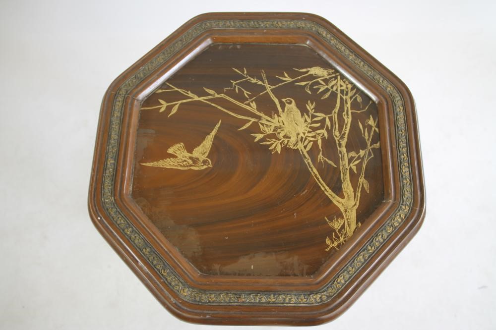 AN AESTHETIC STAINED WOOD AND PARCEL GILT OCCASIONAL TABLE Image