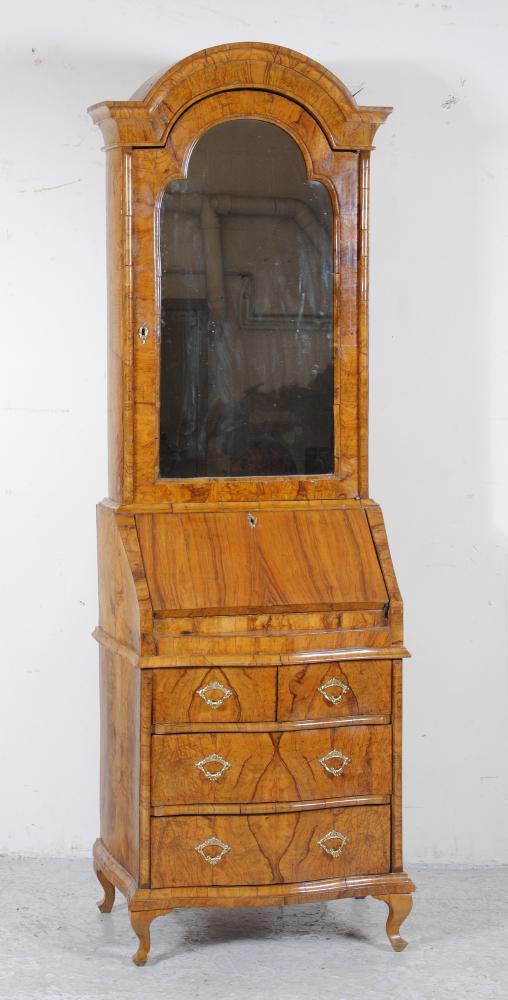 AN EARLY GEORGIAN STYLE WALNUT BUREAU CABINET Image