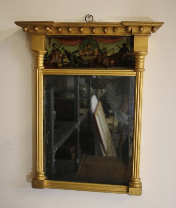 A SMALL REGENCY GILT FRAMED PIER GLASS Image