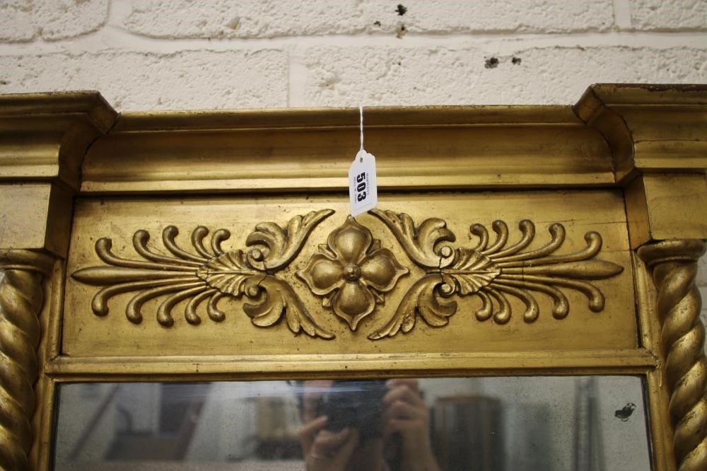 A REGENCY GILT WOOD AND GESSO PIER GLASS Image
