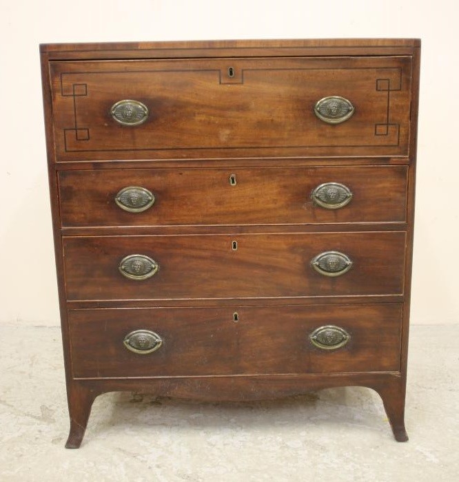A REGENCY MAHOGANY SECRETAIRE CHEST Image