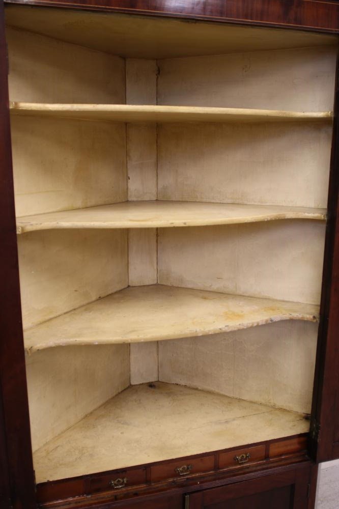A GEORGIAN MAHOGANY STANDING CORNER CUPBOARD Image
