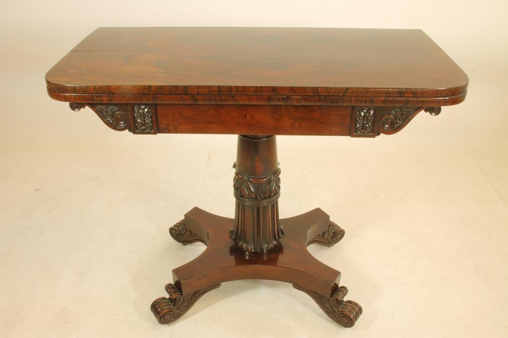 A REGENCY ROSEWOOD FOLDING CARD TABLE Image