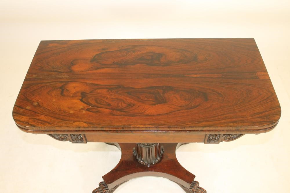 A REGENCY ROSEWOOD FOLDING CARD TABLE Image