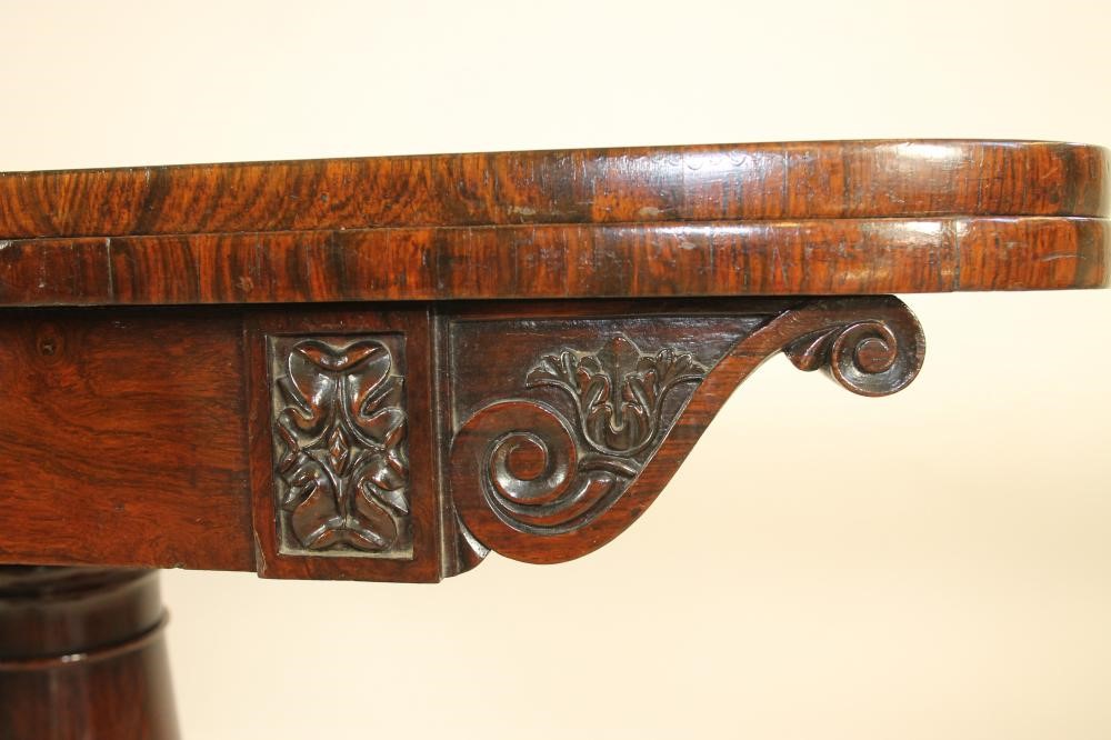 A REGENCY ROSEWOOD FOLDING CARD TABLE Image