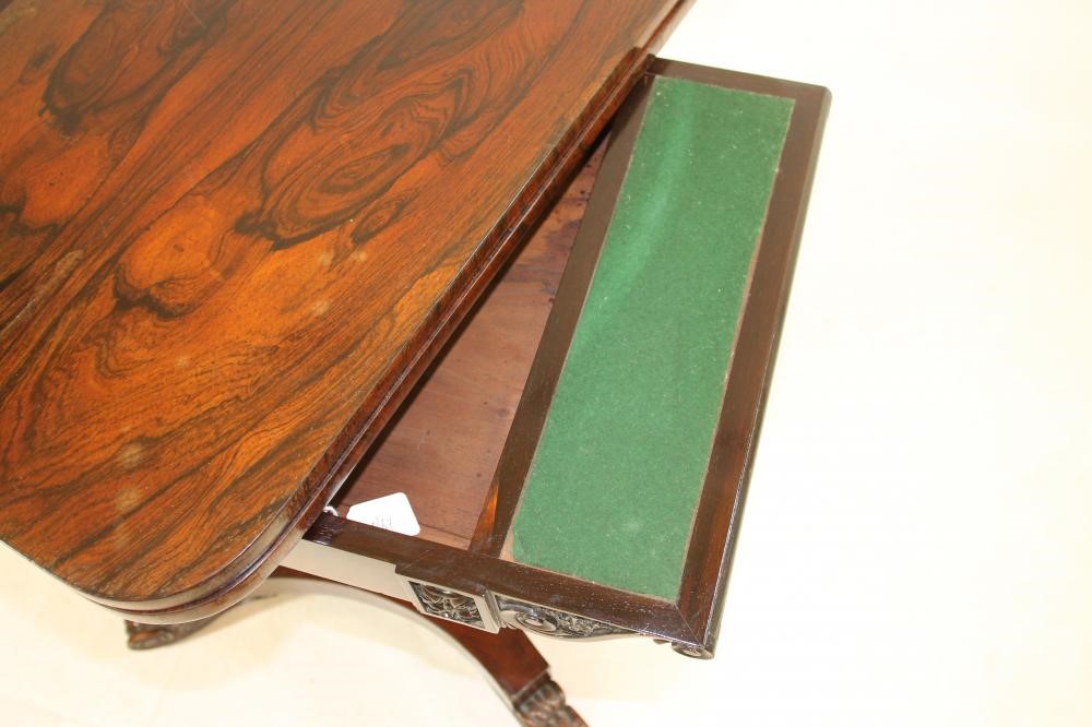 A REGENCY ROSEWOOD FOLDING CARD TABLE Image