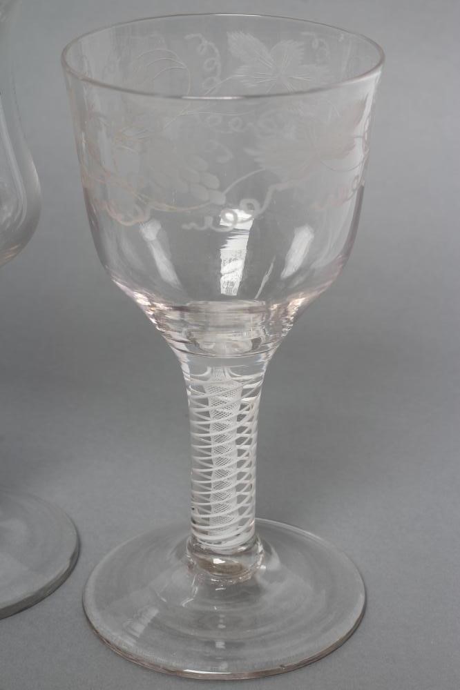 A COLLECTION OF FIVE OPAQUE SPIRAL TWIST GLASSES Image